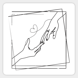 Lovers Hands Lineart Magnet